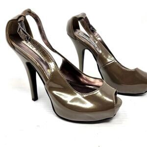 Steve Madden Peep Toe Platform Heels Taupe Comfortable Gifts Women's Size 7‎